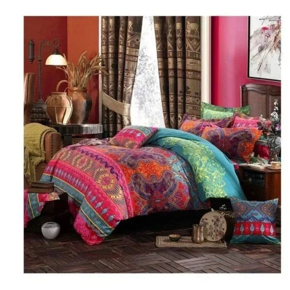 Quilt Cover Set With Zipper Ties, Easy Care, Soft And Breathable Pattern5277